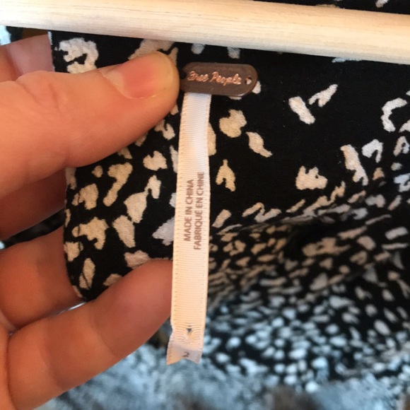 Free People Looking For Love Midi Dress In Black and White Animal Print Size 2 - Picture 3 of 13
